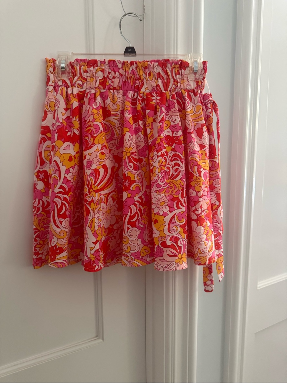 Hello Molly Pink Red & Yellow Floral Skirt with shorts